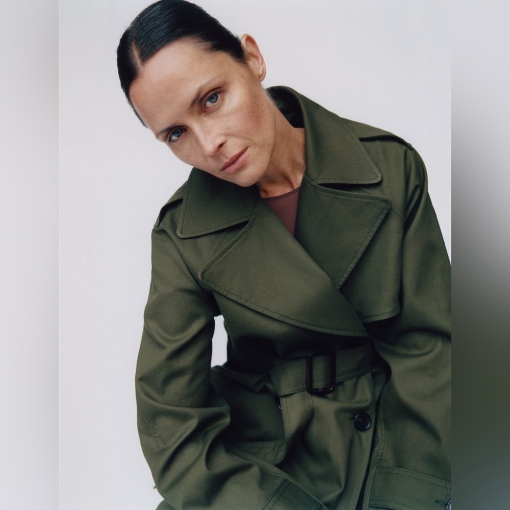 GOLDSIGN Olive Green Trench Coat Size Small